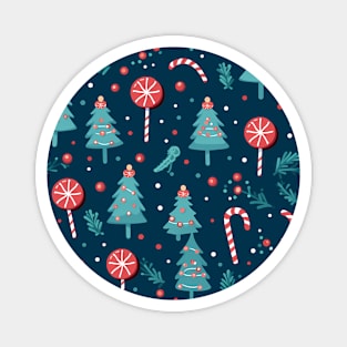 Christmas decorations at seamless pattern style Magnet